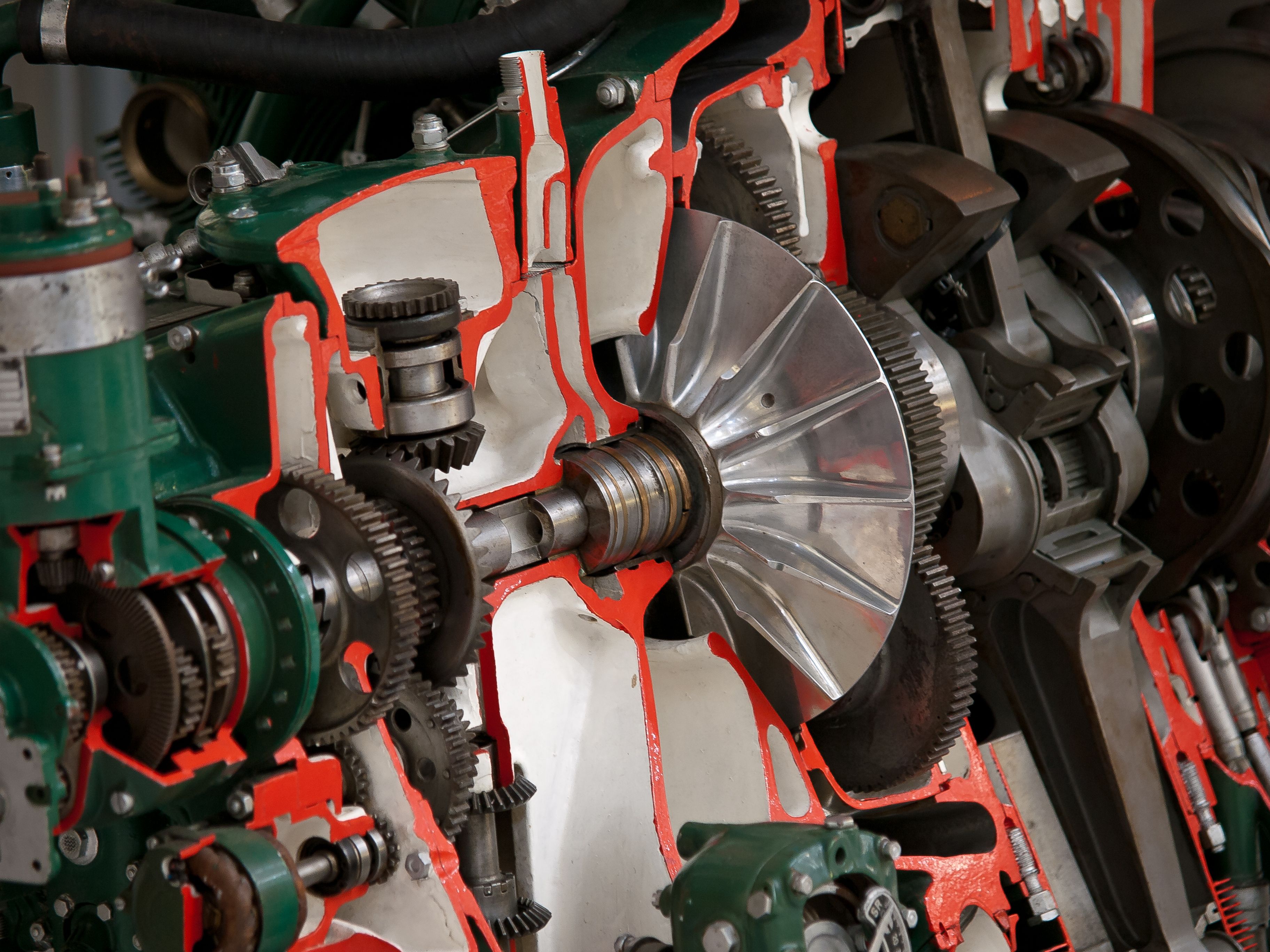 Cutaway view of manufacturing equipment